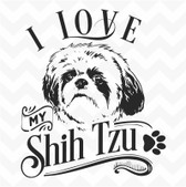 Shih Tzu Love vinyl sticker decal dog pet for home wall car retro