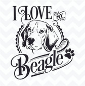 Beagle Love vinyl sticker decal dog pet for home wall car retro look