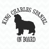 KING CHARLES SPANIEL ON BOARD vinyl sticker dog decal for car window bumper