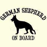 GERMAN SHEPHERD ON BOARD dog vinyl sticker decal for car window wall bumper