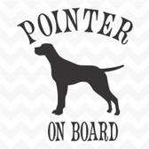 POINTER ON BOARD vinyl sticker dog decal for car window bumper pet DIY