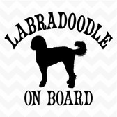 LABRADOODLE ON BOARD dog vinyl sticker decal for car window bumper