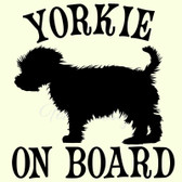 YORKIE ON BOARD dog pet breed vinyl sticker for car window bumper
