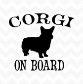 CORGI ON BOARD dog vinyl sticker for car wall window bumper pet DIY