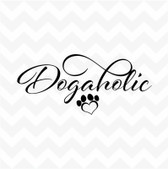 Dogaholic heart pawprint  vinyl sticker dog suit wall window car kennel window