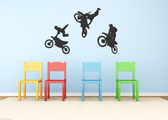 Moto bike trio vinyl stickers