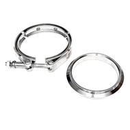 Stainless Downpipe Flange and Clamp set (1 each) GT V-band exit (With the lip at the ID)