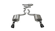 Corsa 15-16 Ford Mustang EcoBoost 2.3T Sport 3in Cat-Back Dual Rear Exhaust (Black Tips)