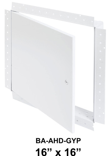 16" x 16" - Drywall Access Door BA-AHD-GYP, 16" x 16" General Purpose Access Door with Drywall Flange, Front View, Door Open