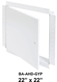 22" x 22" - Drywall Access Door BA-AHD-GYP, 22" x 22" General Purpose Access Door with Drywall Flange, Front View, Door Open