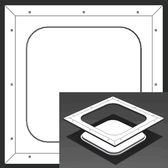 9" x 9" Pop-Out Radius Corner - Access Panel for Ceilings