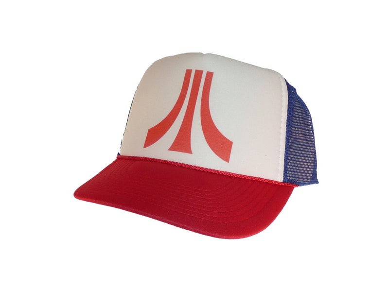 ATARI Trucker Hat Old Video Game Logo Vintage Style Snapback Cap Pink 2180 