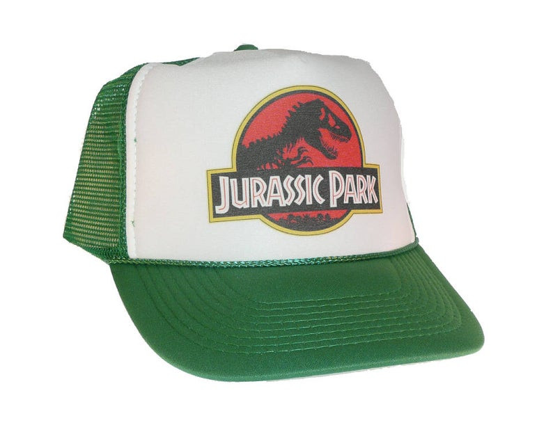 Jurassic Park Movie Logo Yellow Sci-Fi Patched Snapback Mesh Back 2tone Cap Hat 