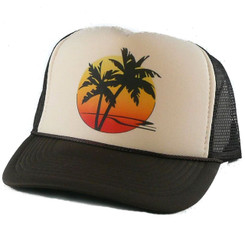 Sunset Beach Hat, Vintage Beach Hats,  Trucker Hat, Trucker Hat USA, Snapback hat, Mesh Hat, Baseball hat, Adjustable Hat
