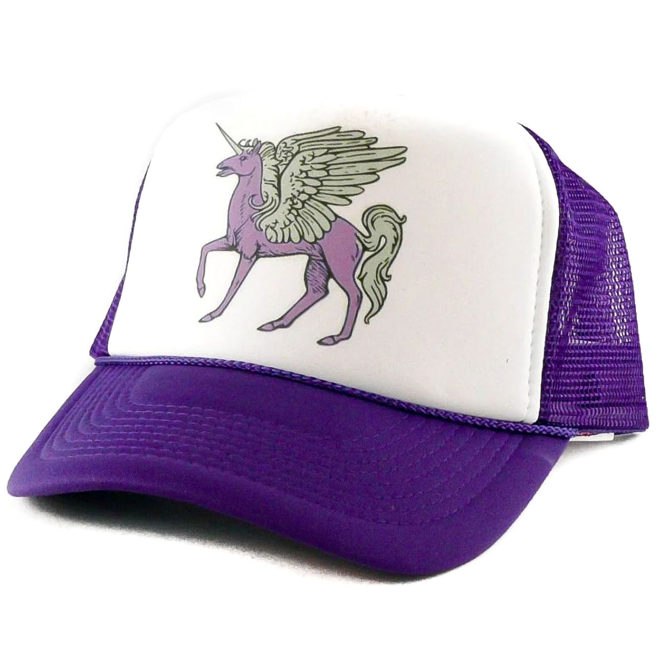 Pegasus Trucker Hat snapback hat mesh hat purple 