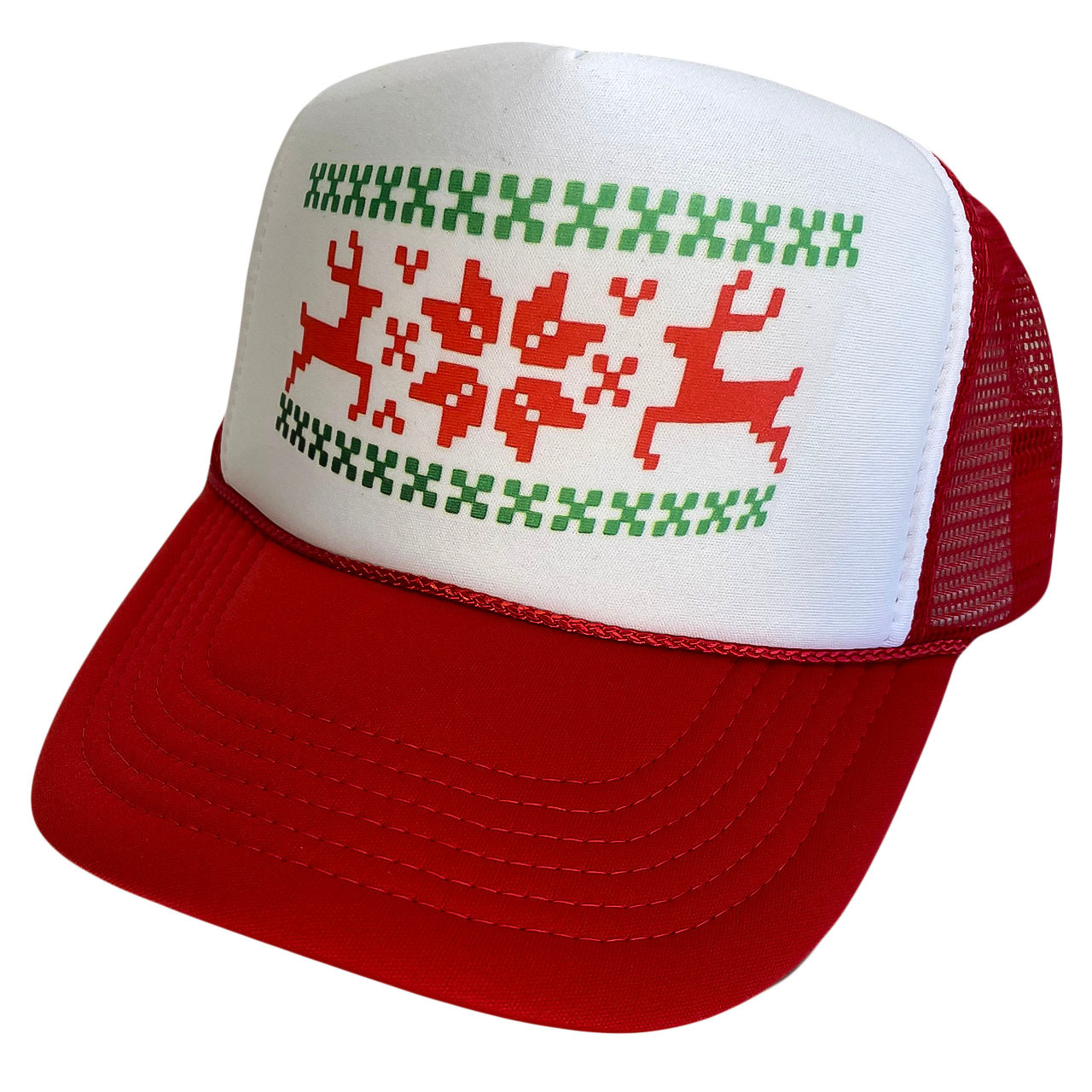Reindeer Hat, Christmas Sweater hat, Christmas Cap, Funny Christmas Trucker  Hat, Christmas Funny Hats