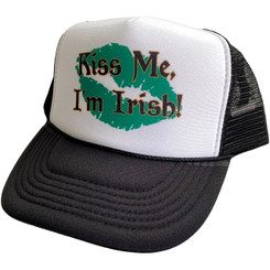 Kiss me I'm Irish Trucker hat mesh hat adjustable snapback hat Lips
