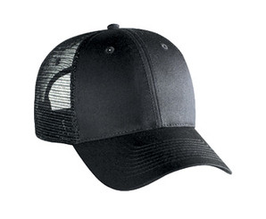 Black 6 panel low profile Trucker Hat Mesh Hat Snapback Hat