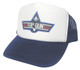 As shown in photo then color of the hat Navy/white front