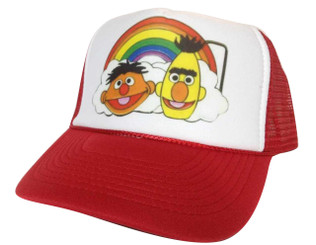 As shown in photo then color of the hat Red/white front