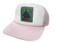 As shown in photo then color of the hat . ex. Pink/white front