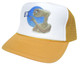 As shown in photo then color of the hat yellow/ white front