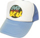 As shown in photo then color of the hat Columbia Blue/white front