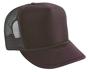 Gold Front Brown Mesh Blank Snap Back Cap Trucker Mesh Hat 