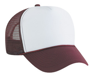 White front maroon back plain blank Trucker Hat Mesh Hat Snapback Hat