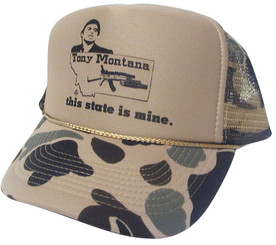 As shown in photo then color of the hat . ex. Camo/Brown front