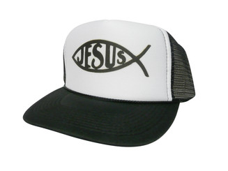 Jesus Fish Hat, Trucker Hat, Trucker Hats, Mesh Hat, Snap Back Hat, HEY! Hat