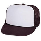 Trucker Cap Blank, WHITE FRONT BROWN BACK, Trucker Hat, Mesh Hat, Snap Back Hat