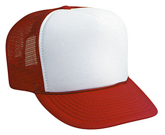Blank Cap, WHITE FRONT RED BACK, Trucker Hat, Mesh Hat, Snap Back Hat, Trucker Hats