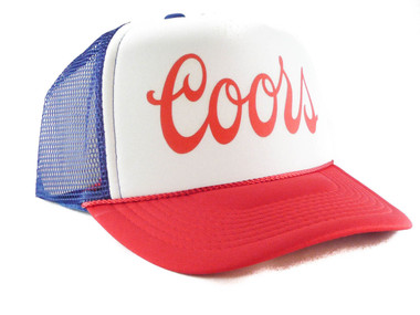 Coors Hat, Coors Hats,  Trucker Hat, Trucker Hat USA, Red White and Blue, Mesh Hat, Adjustable Hat