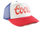 Coors Hat, Coors Hats,  Trucker Hat, Trucker Hat USA, Red White and Blue, Mesh Hat, Adjustable Hat