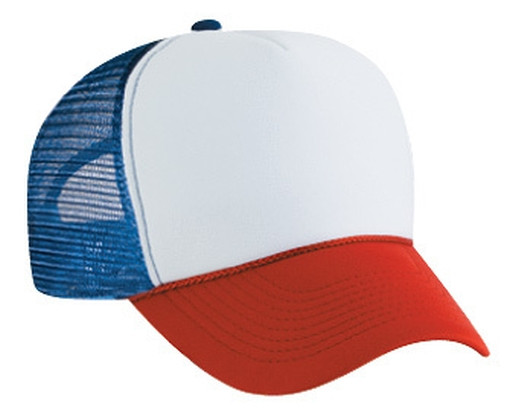 red and blue baseball cap