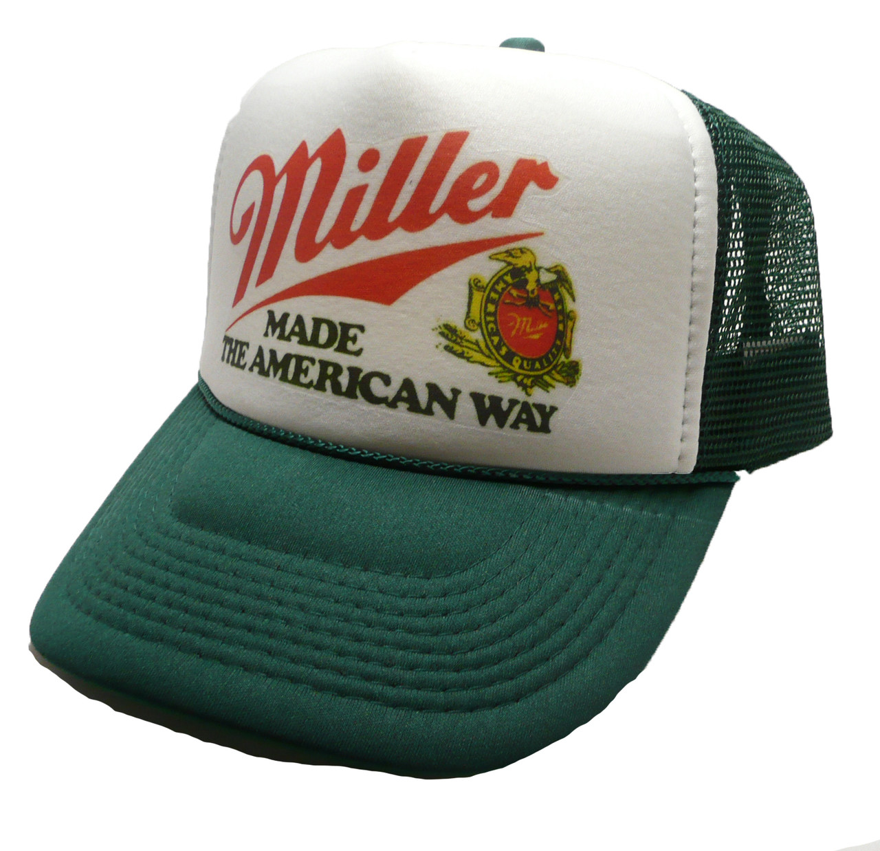 Miller Beer Made the American way Hat, Miller beer hat, miller hat,Trucker  Hat, Beer Hats