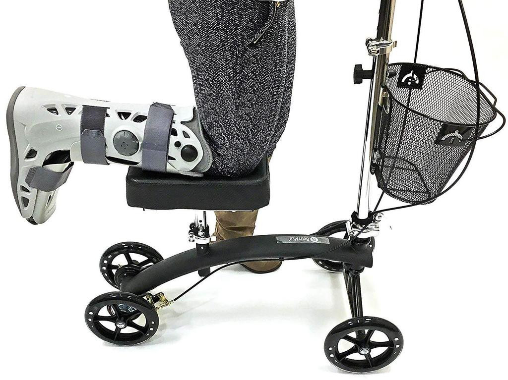 BodyMed Steerable Dual Brake Knee Walker with Basket Physical Motion