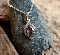 #7996 Purple Sapphire with Diamond Pendant