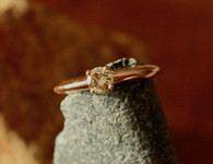 #7944 Champagne Solitaire Diamond Engagement Ring in Rose Gold w/ Peek a Boo Diamonds