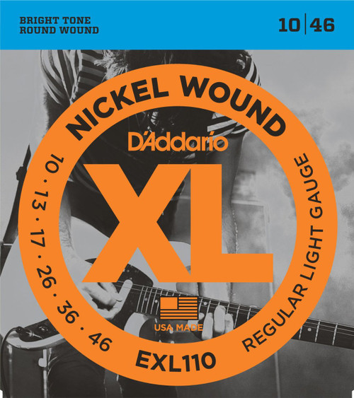  D'Addario EXL110 Nickel Wound Electric Guitar Strings, Regular Light, 10-46