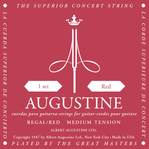 Augustine Classical Guitar Strings, Medium Tension - Red