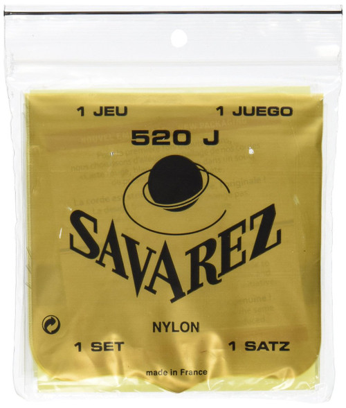 Savarez 520J Traditional Classical Guitar Strings, Very High Tension, Yellow Card