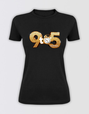9 to 5 Glitter Logo T-Shirt - Fitted