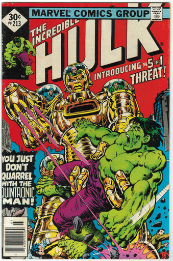 Incredible Hulk #213 FN Front Cover