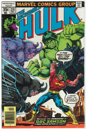 Incredible Hulk #218 FN Front Cover