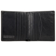 Tumble and Hide Italian Leather Small Wallet 2068 Black : Open 