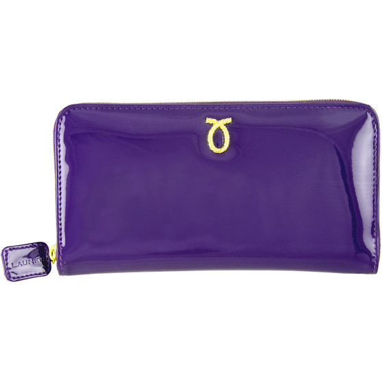 purple patent leather purse