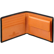 launer wallet in bridle hide 717 black tan open