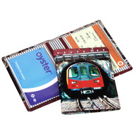 Printed Leather Oyster Card Holder - 'Tunnel' 